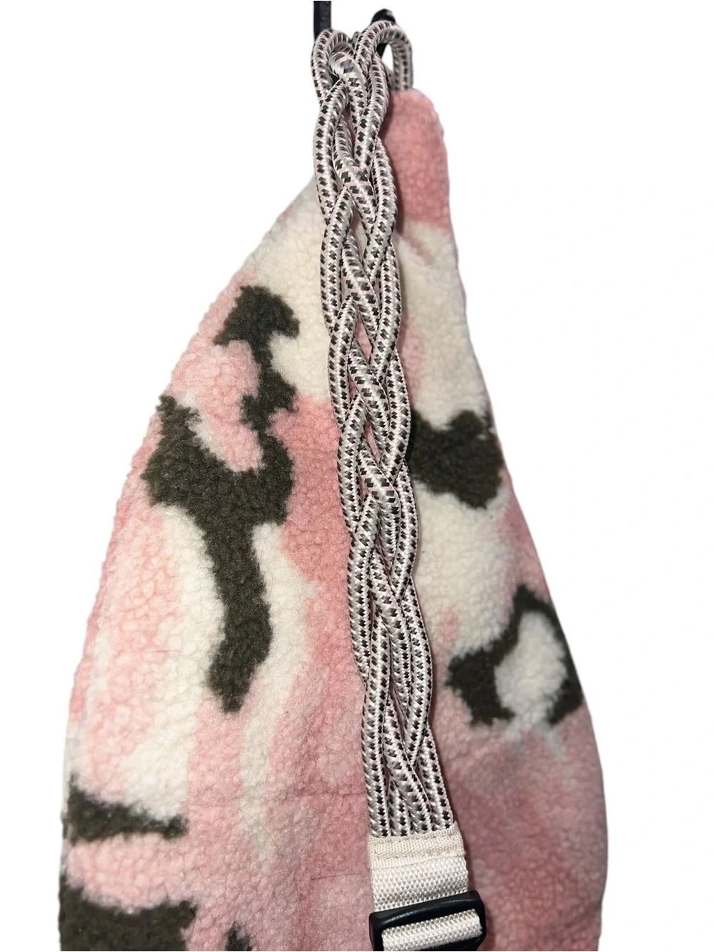 UNIONBAY Pink Camo Sherpa Sling Backpack Crossbody Fleece Bag